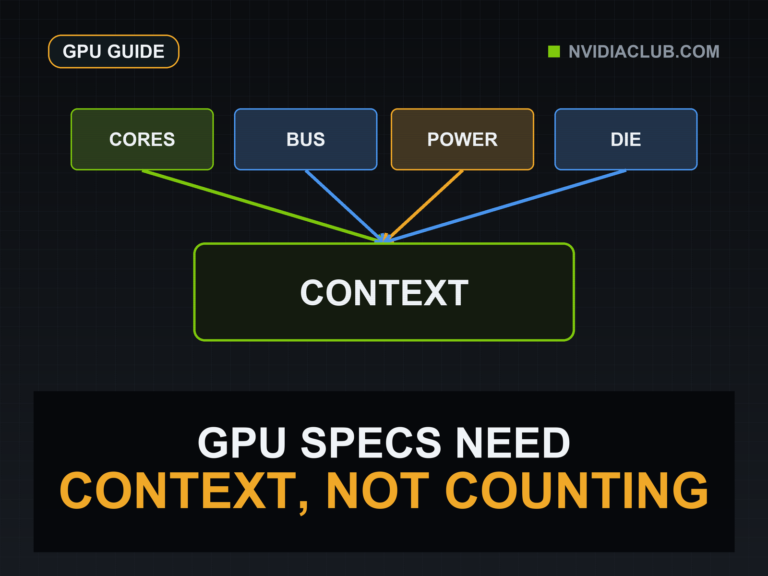 Core count, memory bus, power, and die inputs converge into one context field.