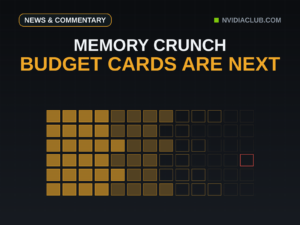 Amber grid of inventory cells draining from filled to empty with one red cell, under a headline reading budget cards are next.