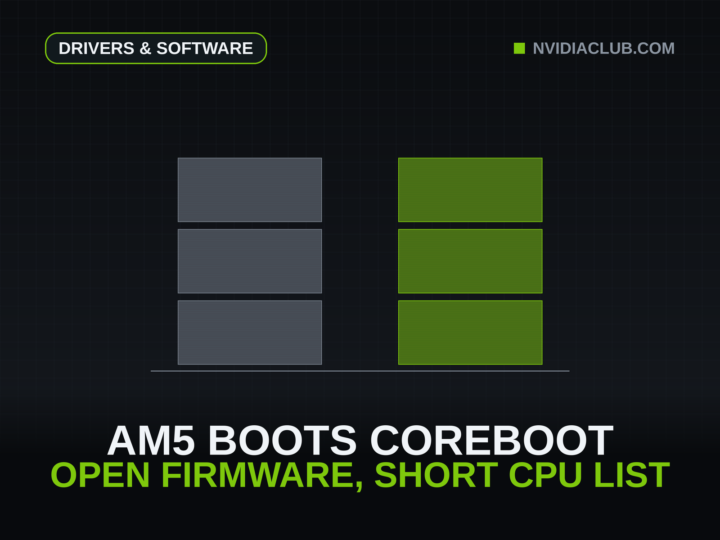 Two three-layer firmware stacks side by side, the closed grey stack beside its open green replacement.